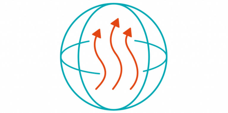 Das Icon zeigt die Welt mit der inneren Wärmequelle.